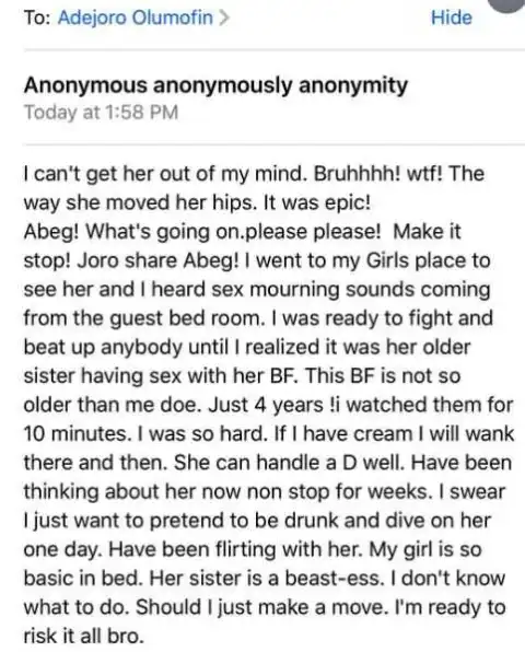 I Can't Stop Thinking About my Girlfriend's Sister Since Her I Caught Her Doing it With Her Boyfriend - Man Opens Up